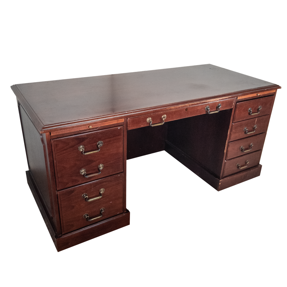 Solid Wood 7 Drawer Desk